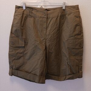 Women’s ELLOS Army Green  Cargo Shorts 16
